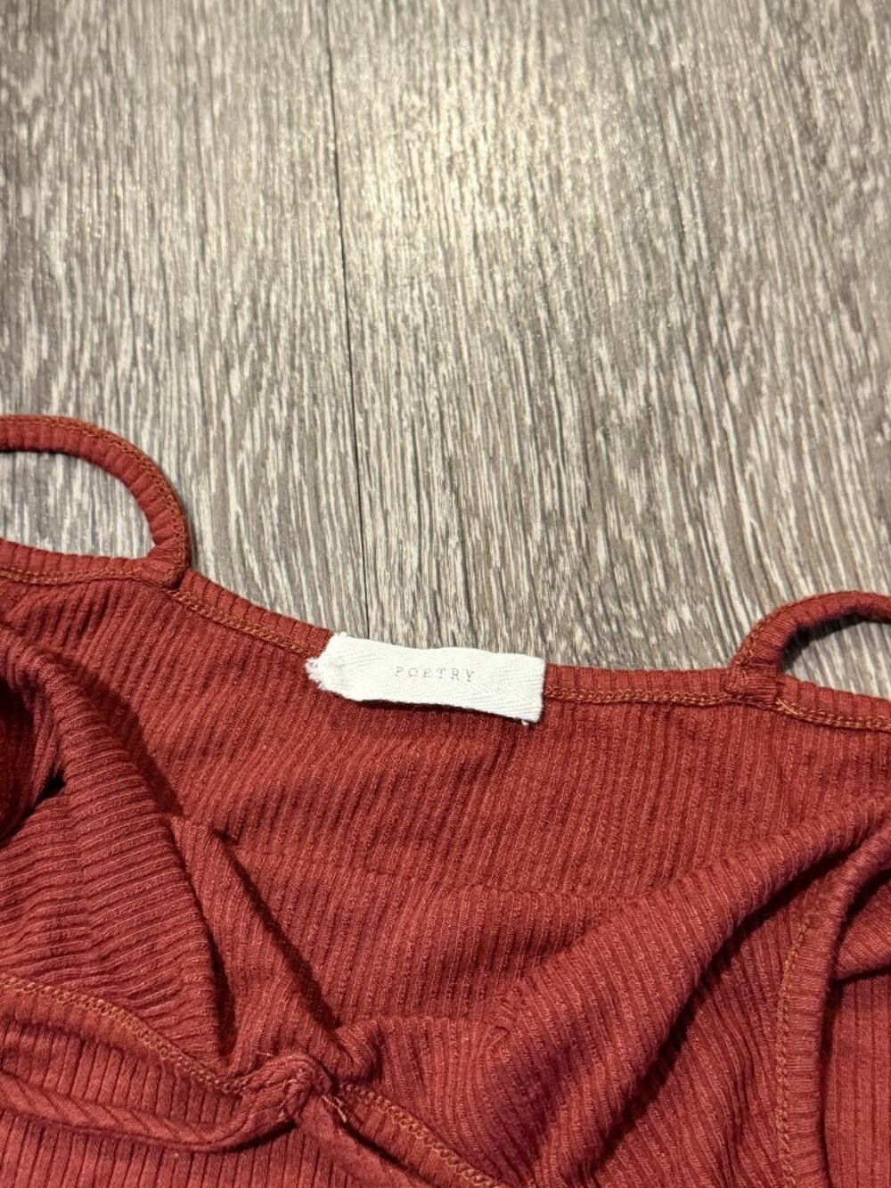 Rust colored, crop top, tank, fits like a Small